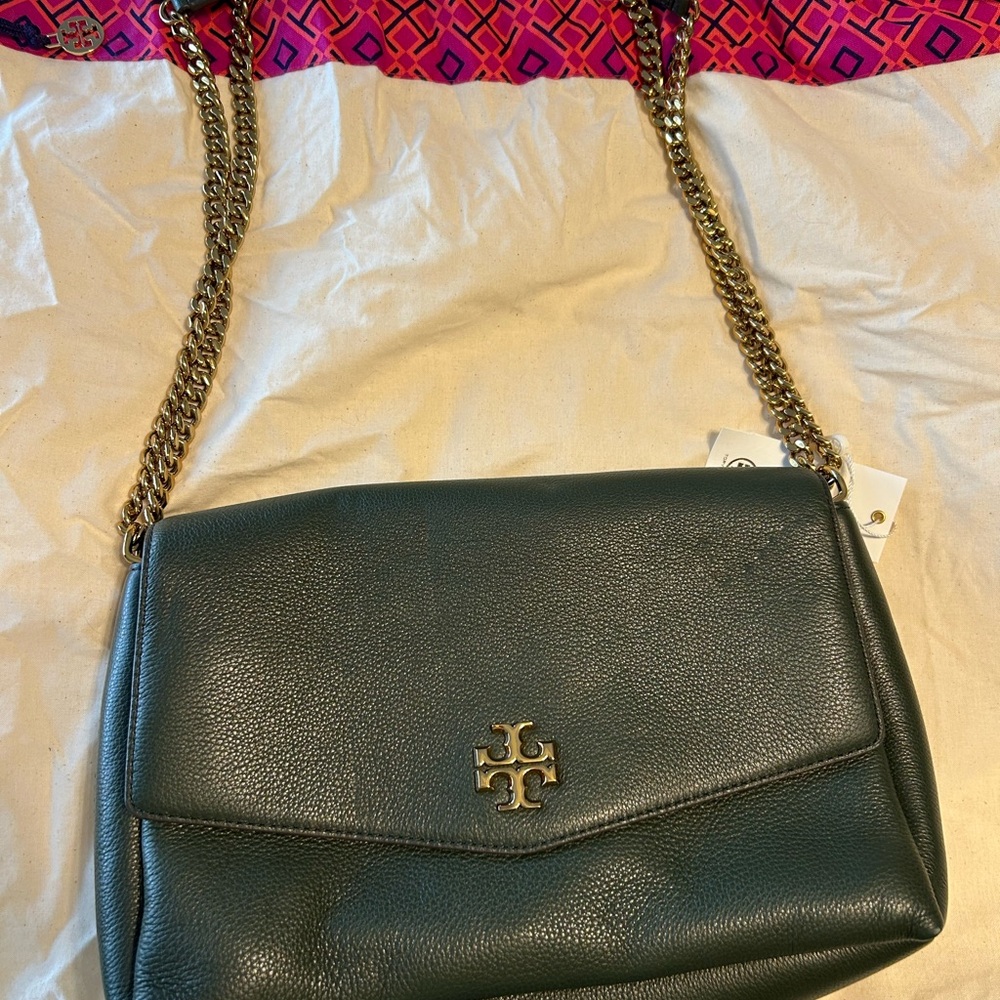 Tory Burch Green Leather Shoulder Bag